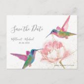 Floral Hummingbird Save the Date Briefkaart (Voorkant)