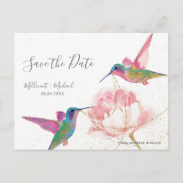 Floral Hummingbird Save the Date Briefkaart