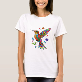 Floral Hummingbird Shirt, Dierenvriend T-shirt, Bi T-shirt