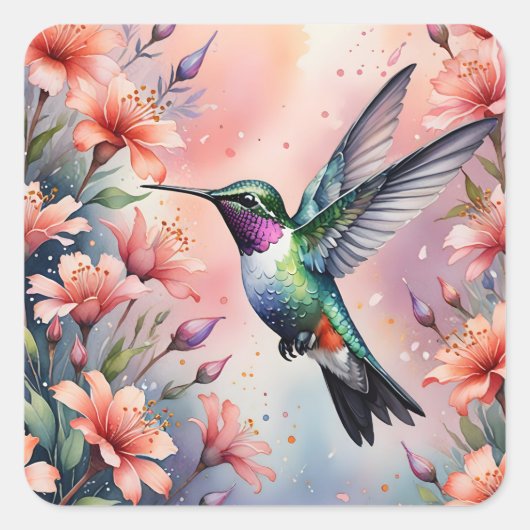 floral hummingbird stickers (Voorkant)