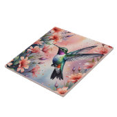 floral hummingbird tile tegeltje (Zijkant)