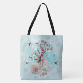 FLORAL HUMMINGBIRD TOTE BAG (Voorkant)