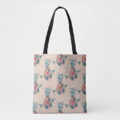 Floral Hummingbird Tropical Pineapples Cream Tote Bag (Voorkant)