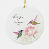 Floral Hummingbird Wedding Favor Ornament (Voorkant)
