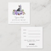 Floral Husky Puppy Cute Dog Appointinder Vierkante Visitekaartje (Voorkant / Achterkant)