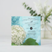 Floral Hydrangea Blue White Classic Elegant Formal Kaart (Staand voorkant)