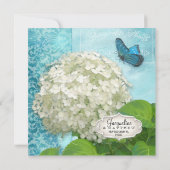 Floral Hydrangea Blue White Classic Elegant Formal Kaart (Achterkant)