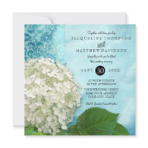 Floral Hydrangea Blue White Classic Elegant Formal