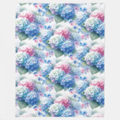 Floral Hydrangea Fleece Blanket Blue & Pink (Voorkant)