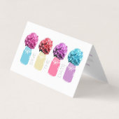 Floral Hydrangea Mason Jars Save the Date Card Visitekaartje (Voorkant)
