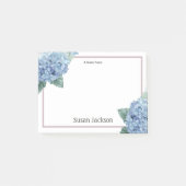 Floral Hydrangea Pink and Blue Personalized Post-it® Notes (Voorkant)
