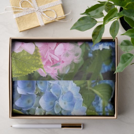 Floral Hydrangea Roze Blauw Ontstekingsvaartuig Tissuepapier (Geschenk)