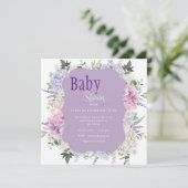Floral Hydrangea Waterverf Elegant Baby shower Kaart (Staand voorkant)