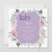 Floral Hydrangea Waterverf Elegant Baby shower Kaart (Voorkant)
