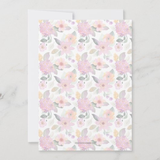 Floral Hydrangeas met kerstfoto Feestdagenkaart (Achterkant)