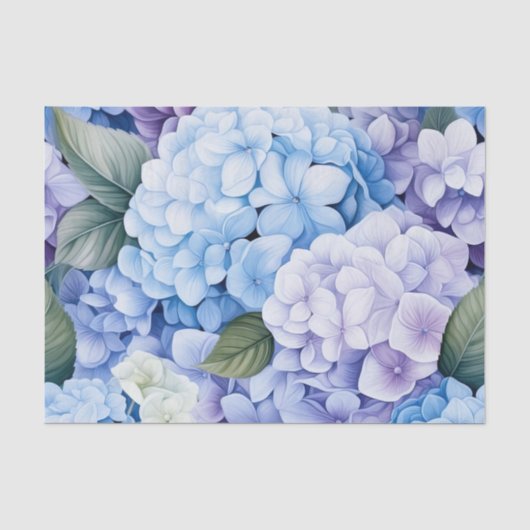 Floral Hydrangeas Tissue Paper Tissuepapier (Voorkant)