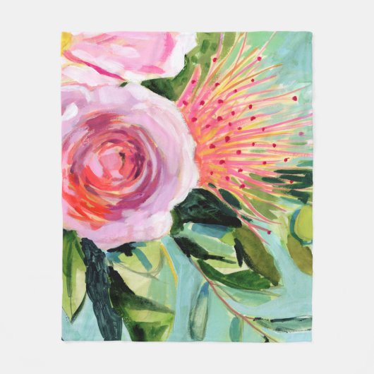 Floral I Fleece Deken (Voorkant)