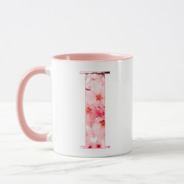 Floral I Initial Mug | Personalized Name & Traits Mok