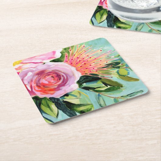 Floral I Kartonnen Onderzetters (Schuin)