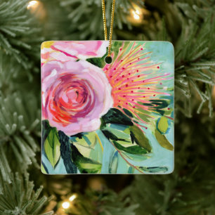 Floral I Keramisch Ornament