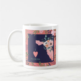  Floral I Love Florida State Map Koffiemok