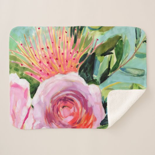 Floral I Sherpa Deken (Voorkant (horizontaal))