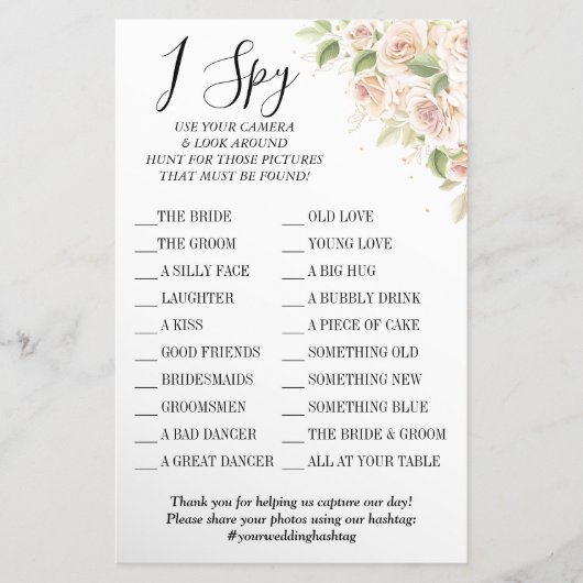 Floral I spiy bruiloft Flyer (Voorkant)