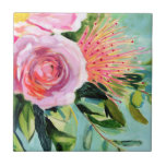 Floral I Tegeltje<br><div class="desc">Floral I van Victoria Borges. Zachte texturen en mooie kleurprikken worden gebruikt om deze boutique van bloemen en groen te creëer. | 140392Z</div>