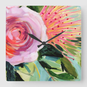Floral I Vierkante Klok