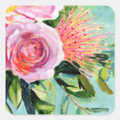 Floral I Vierkante Sticker (Voorkant)