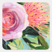 Floral I Vierkante Sticker (Voorkant)
