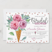 Floral Ice Cream Bouquet Bridal Shower Kaart (Voorkant)