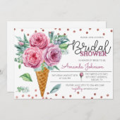 Floral Ice Cream Bouquet Bridal Shower Kaart (Voorkant / Achterkant)