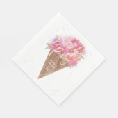 Floral Ice Cream Cone Verjaardagsfeest Servet (Hoek)