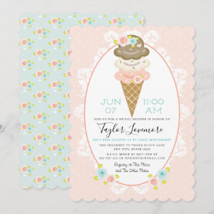 Floral Ice Cream Theme Vrijgezellenfeest Kaart