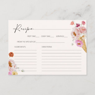 Floral Ice Cream Vrijgezellenfeest Recept Kaart