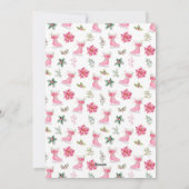 Floral Ice Schaats Roze Vrolijk Kerstfeest Feestdagenkaart (Achterkant)