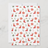 Floral Ice Skate Red Merry Christmas Feestdagenkaart (Achterkant)