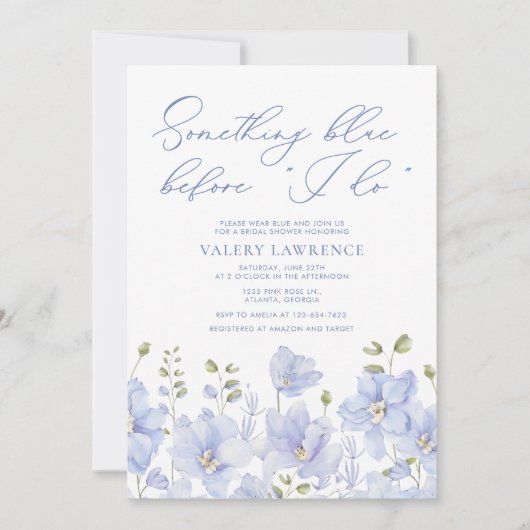 Floral iets blauw voordat ik Vrijgezellenfeest doe Kaart (Voorkant)