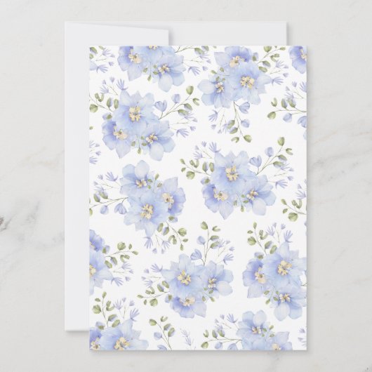 Floral iets blauw voordat ik Vrijgezellenfeest doe Kaart (Achterkant)