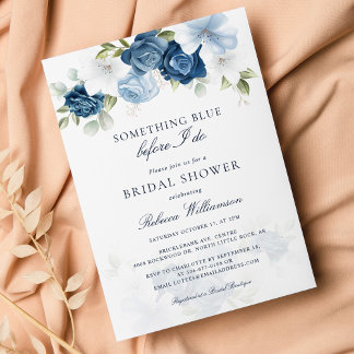 Floral iets blauw voordat ik Vrijgezellenfeest doe Kaart
