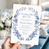 Floral Iets Blauw Vrijgezellenfeest Kaart