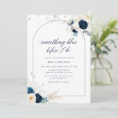 Floral Iets Blauw Vrijgezellenfeest Kaart (Staand voorkant)