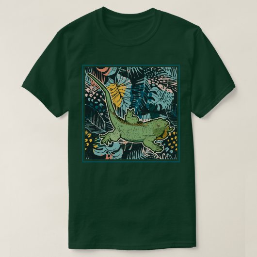 Floral Iguana T-shirt (Design voorkant)