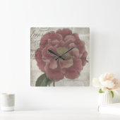 Floral III Vierkante Klok (Huis)