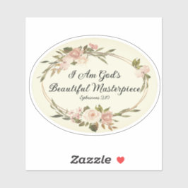  Floral Ik ben Gods sterstuk Christelijk Sticker