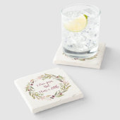 Floral, ik hou van Jezus, maar ik heb een beetje Stenen Onderzetter (Zijkant)