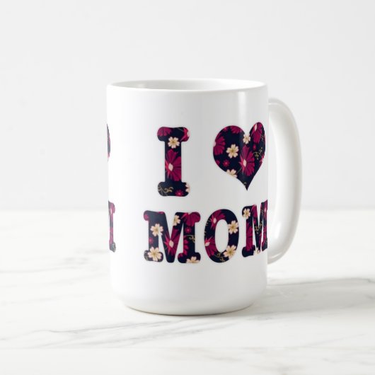 Floral Ik Hou van Mam Koffiemok (Voorkant rechts)