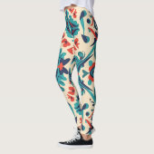 Floral Ikat Tegels Design Leggings (Links)