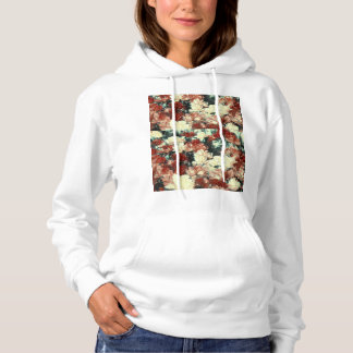 Floral Illusion Basic Hooded Sweatshirt (White)